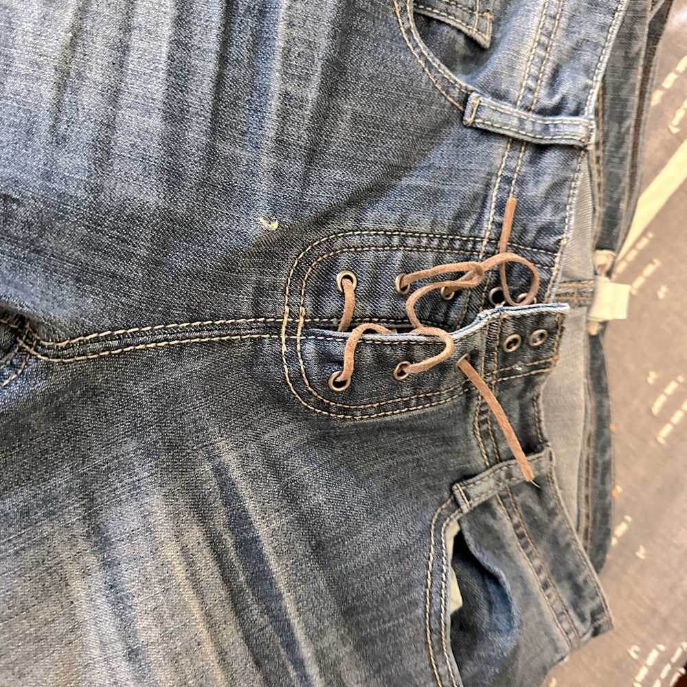 Tie front jeans